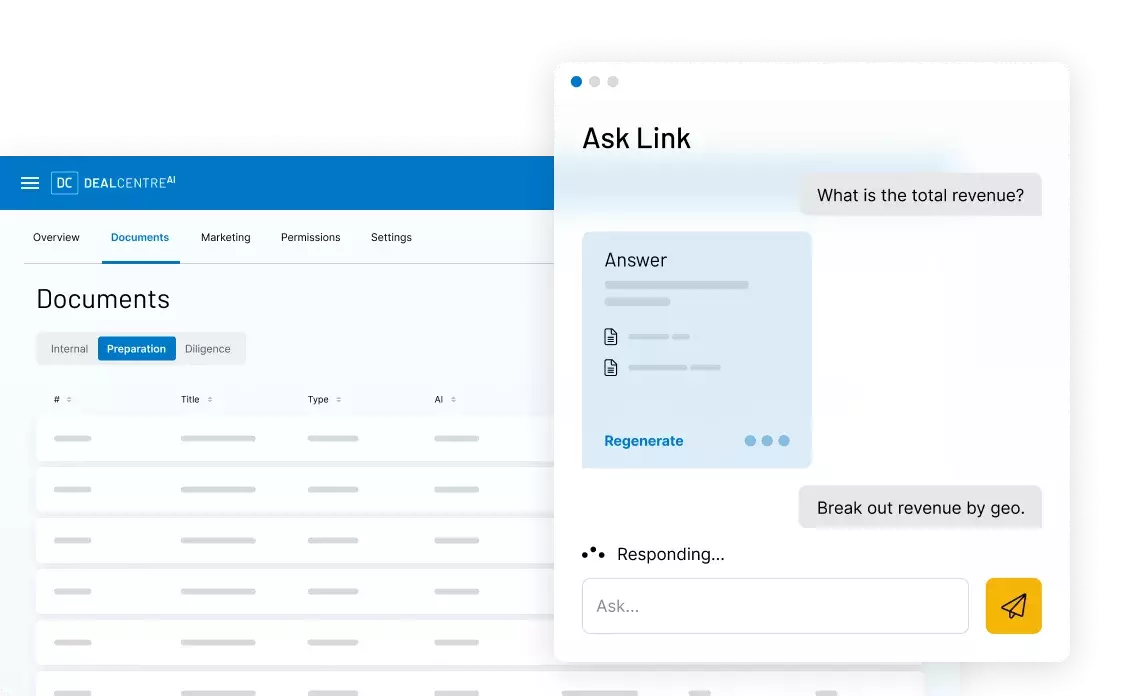DealCentreAI Prep Cards Proprietary AI engine Link